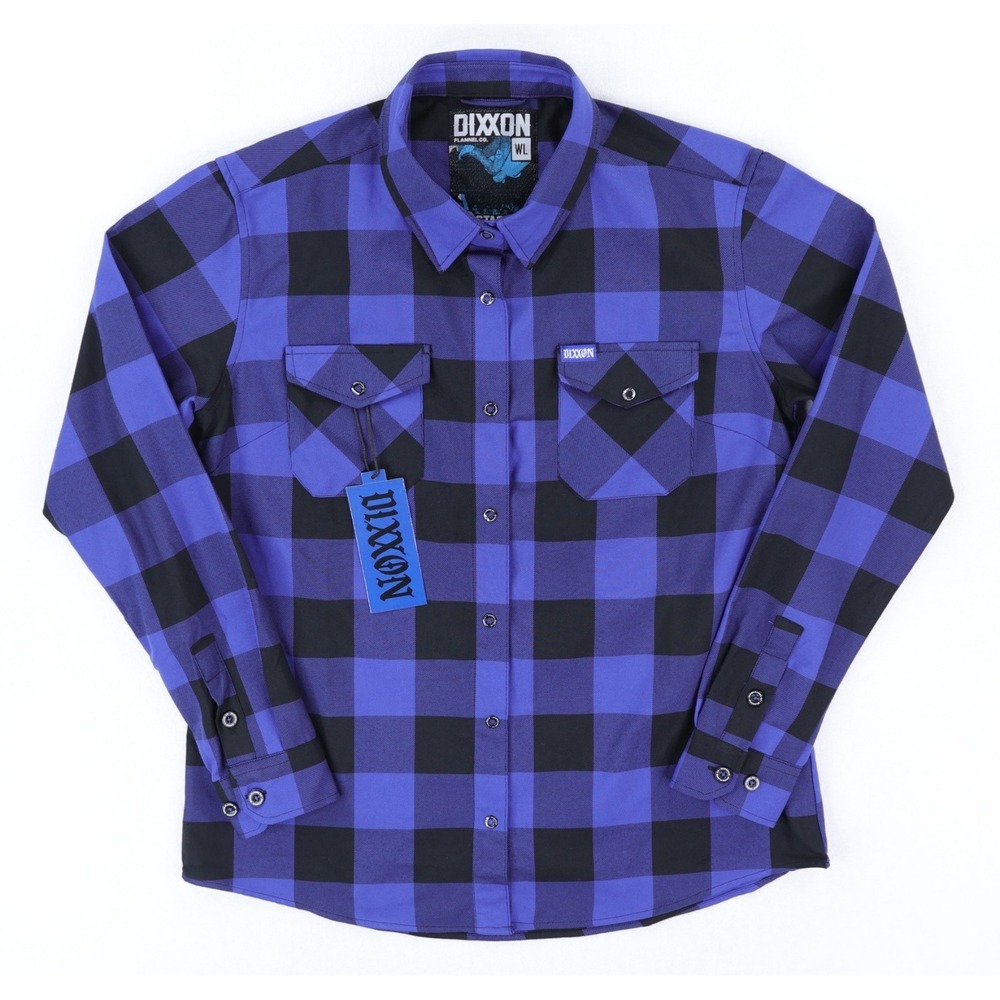 NEW Dixxon Flannel Co Shirt Womens Large Stagedive Blue Checks NWD